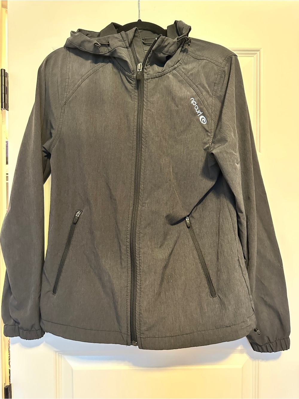 Rip Curl Gray Hooded Utility Jacket with Zippered Pockets